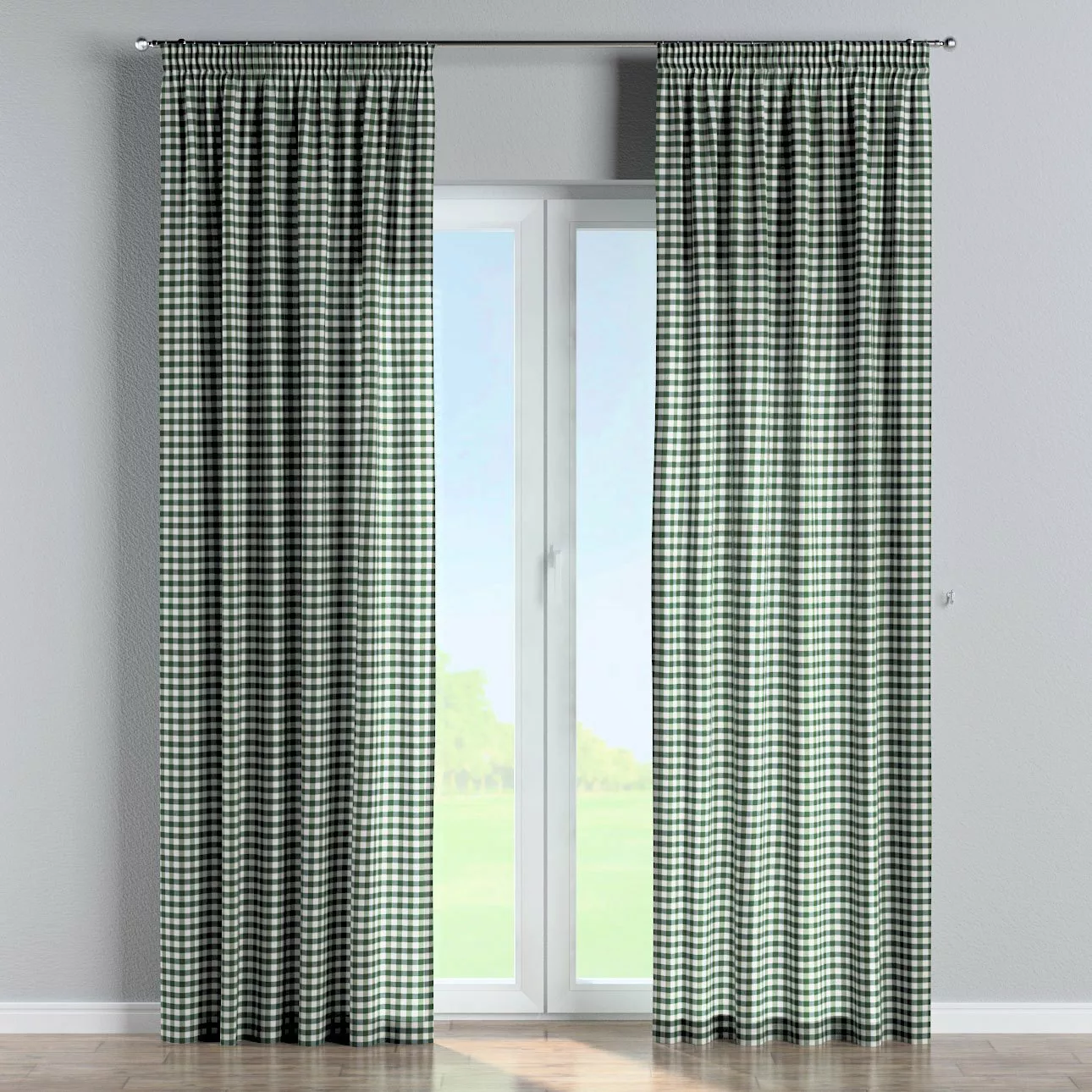Vorhang mit Kräuselband, grün-ecru, Quadro (144-34) günstig online kaufen