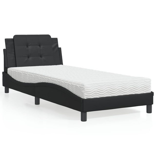 vidaXL Bett Bett mit Matratze Schwarz 80x200 cm Kunstleder günstig online kaufen