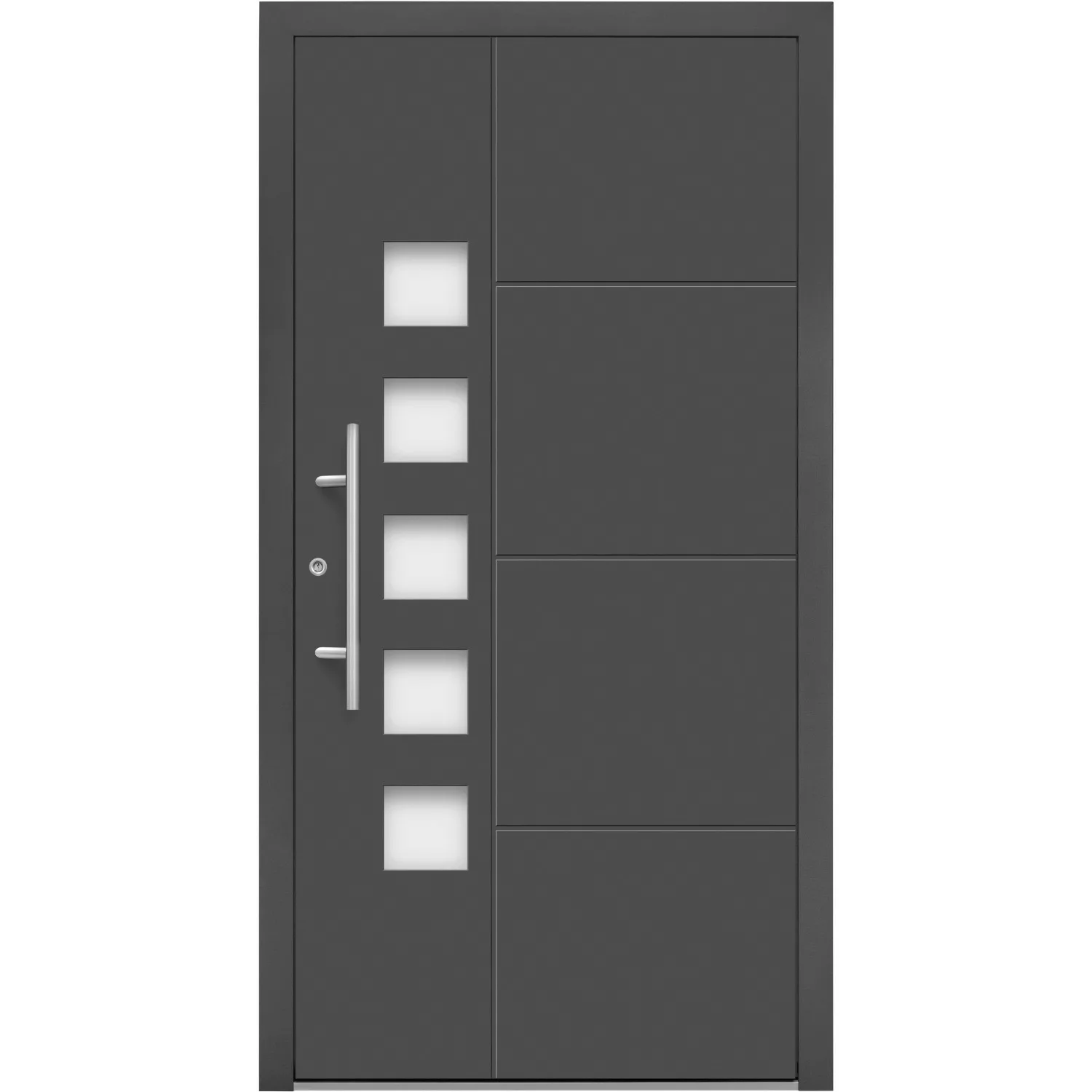 Aluminium-Haustür Moderno M520/P 110 cm x 210 cm Anthrazit Metallic Anschla günstig online kaufen