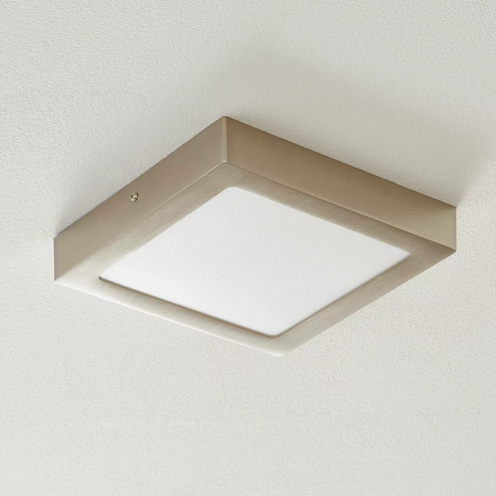 Eglo Connect LED-Aufbauleuchte Fueva Nickel matt 22,5 cm x 22,5 cm günstig online kaufen