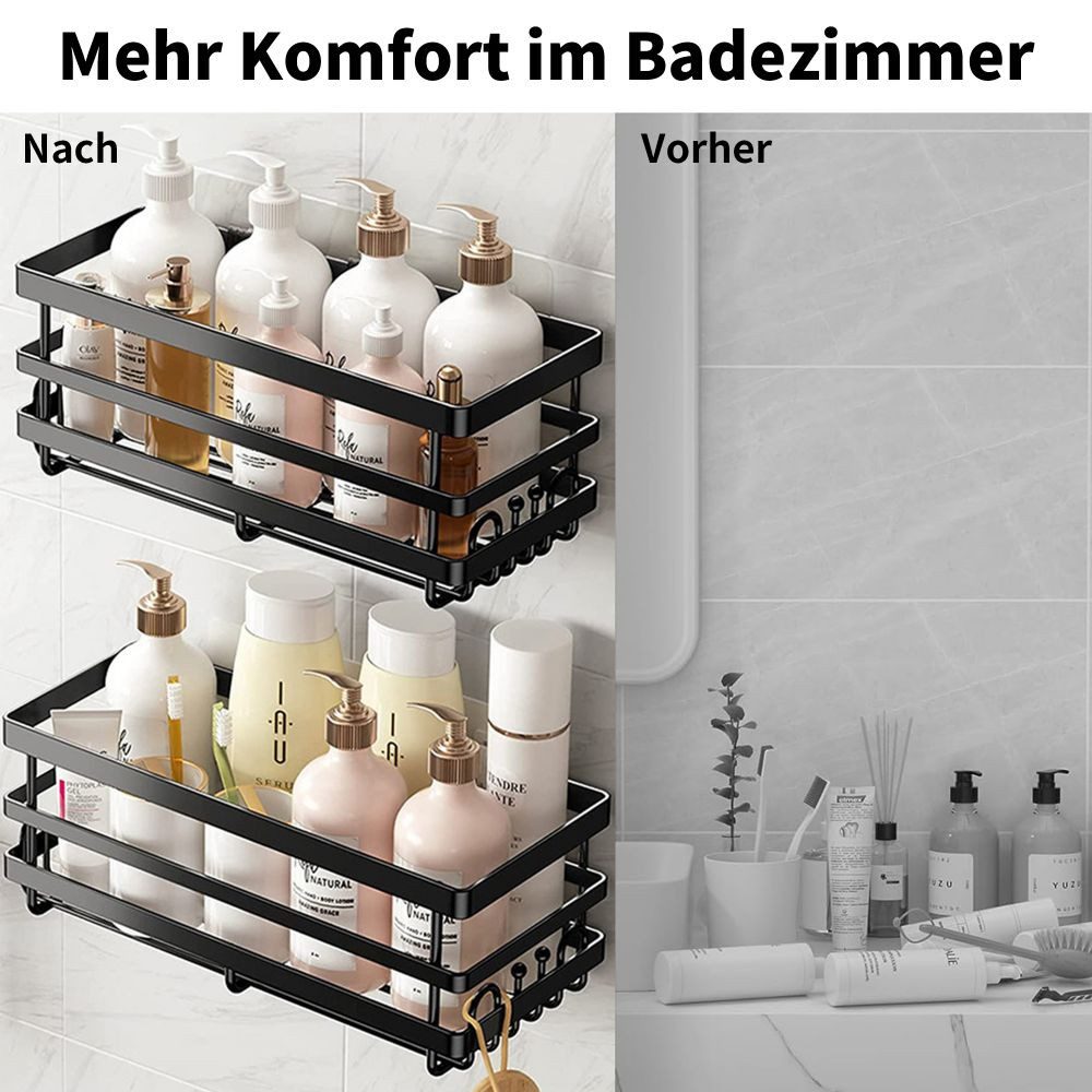 HUGERSTONE Duschablage duschablage ohne bohren,duschregal,badezimmer organi günstig online kaufen