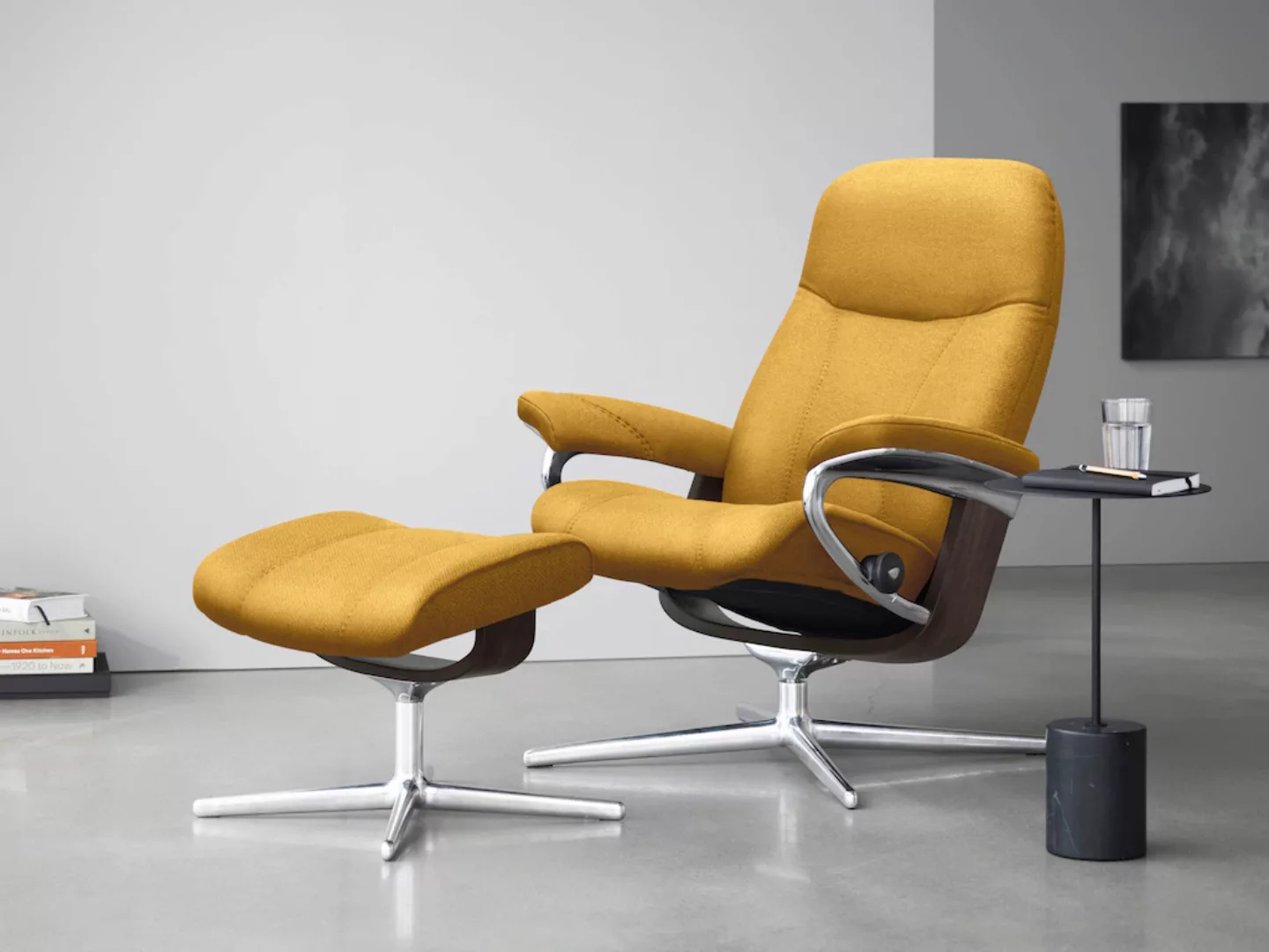 Stressless Fußhocker "Consul", mit Cross Base, Größe S, M & L, Holzakzent W günstig online kaufen