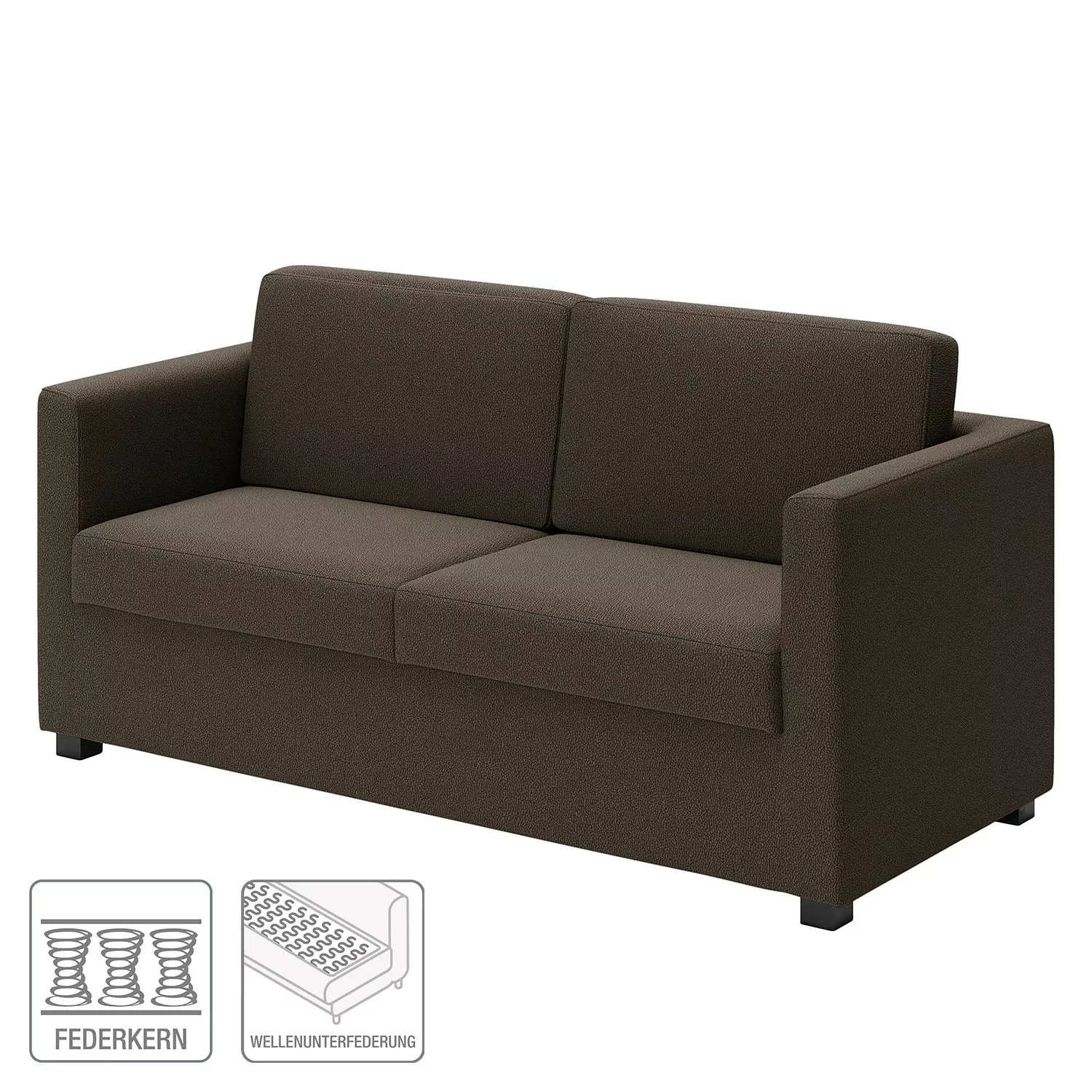 home24 loftscape Sofa Deven X 2-Sitzer Dunkelbraun Microfaser 128x83x74 cm günstig online kaufen