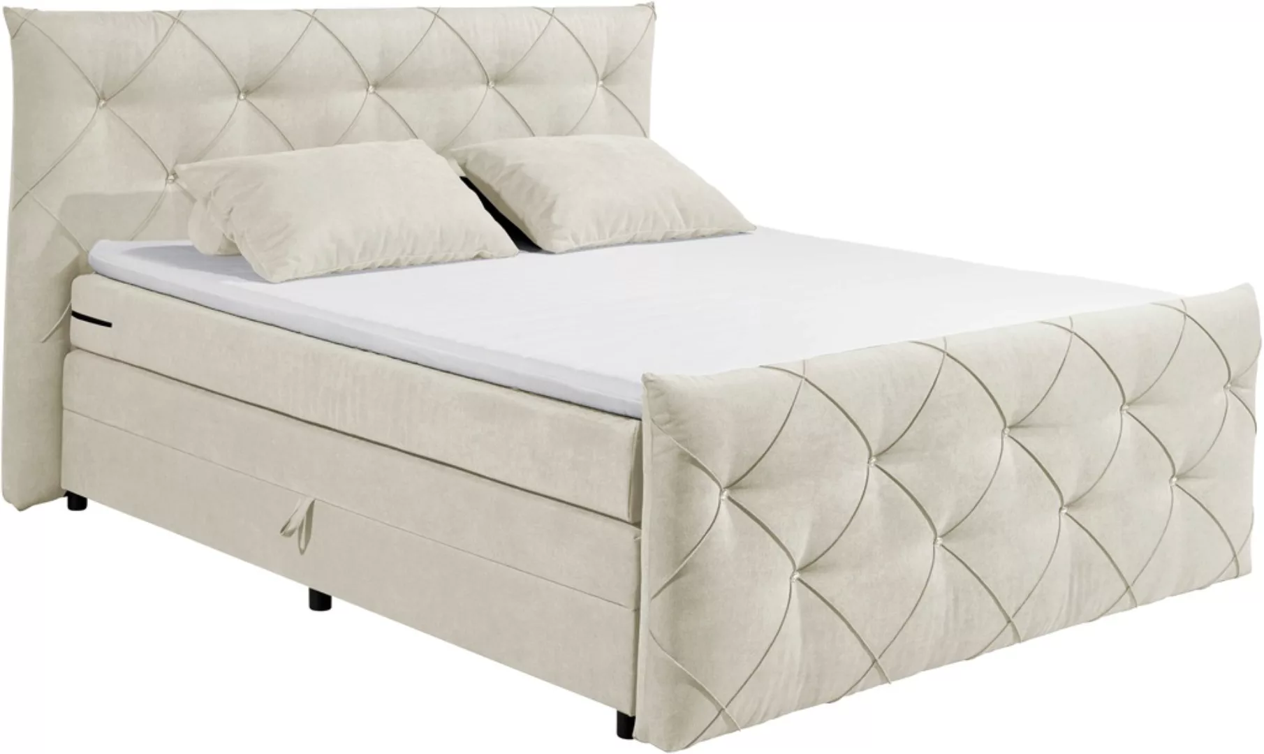 ED EXCITING DESIGN Boxspringbett »Villano«, mit Strasssteinen, Breite: 180c günstig online kaufen