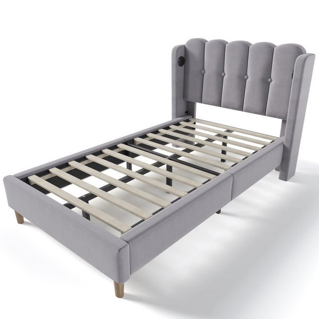 MODFU Polsterbett Einzelbett mit USB Typ C Ladefunktion (90 x 200 cm Bettge günstig online kaufen