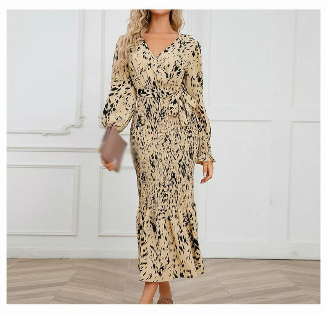 AFAZ New Trading UG Wickelkleid Langärmeliges Kleid mit Schwalbenschwanz-Sa günstig online kaufen