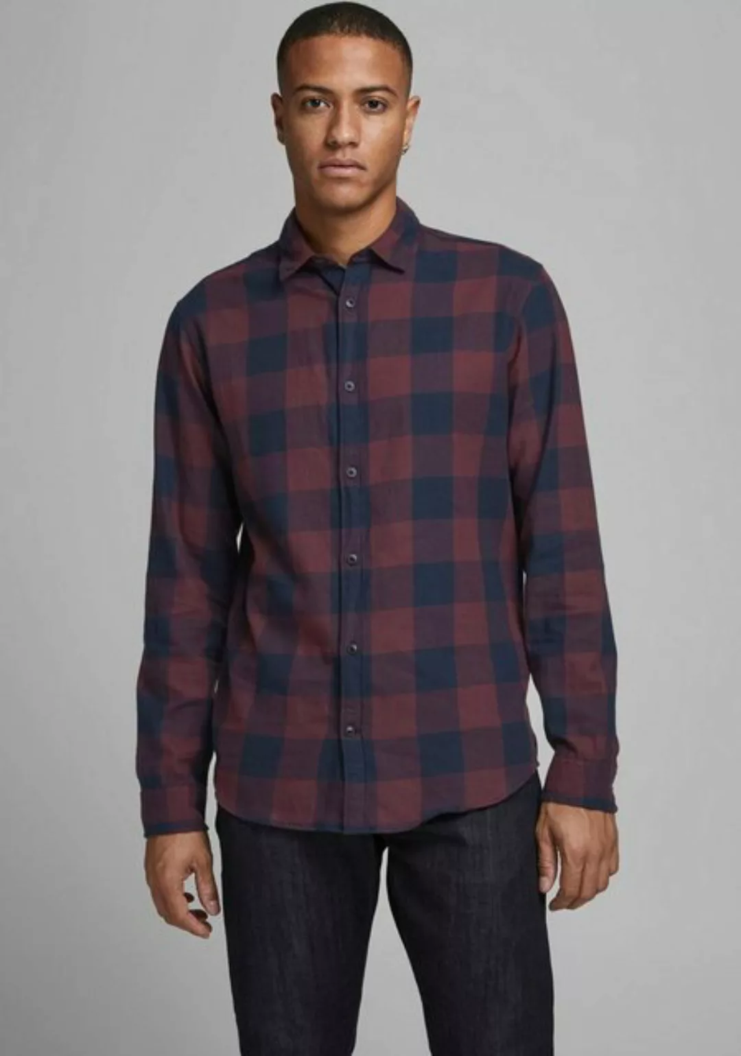 Jack & Jones Herren Freizeit Hemd JJEGINGHAM TWILL - Slim Fit günstig online kaufen