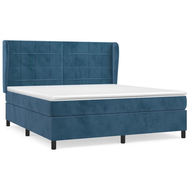 vidaXL Boxspringbett Boxspringbett mit Matratze Dunkelblau 160x200 cm Samt günstig online kaufen