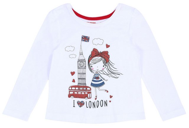 Sarcia.eu Langarmbluse Weiße Bluse "I love London" 18-24 Monate günstig online kaufen