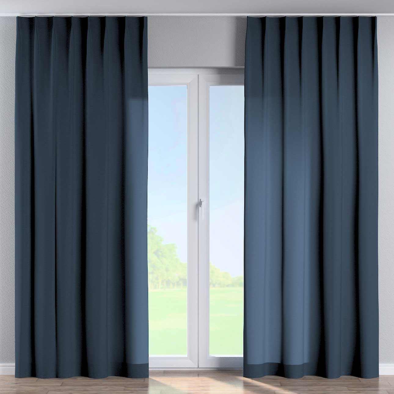 Vorhang mit flämischen 1-er Falten, marinenblau, Quadro (136-04) günstig online kaufen