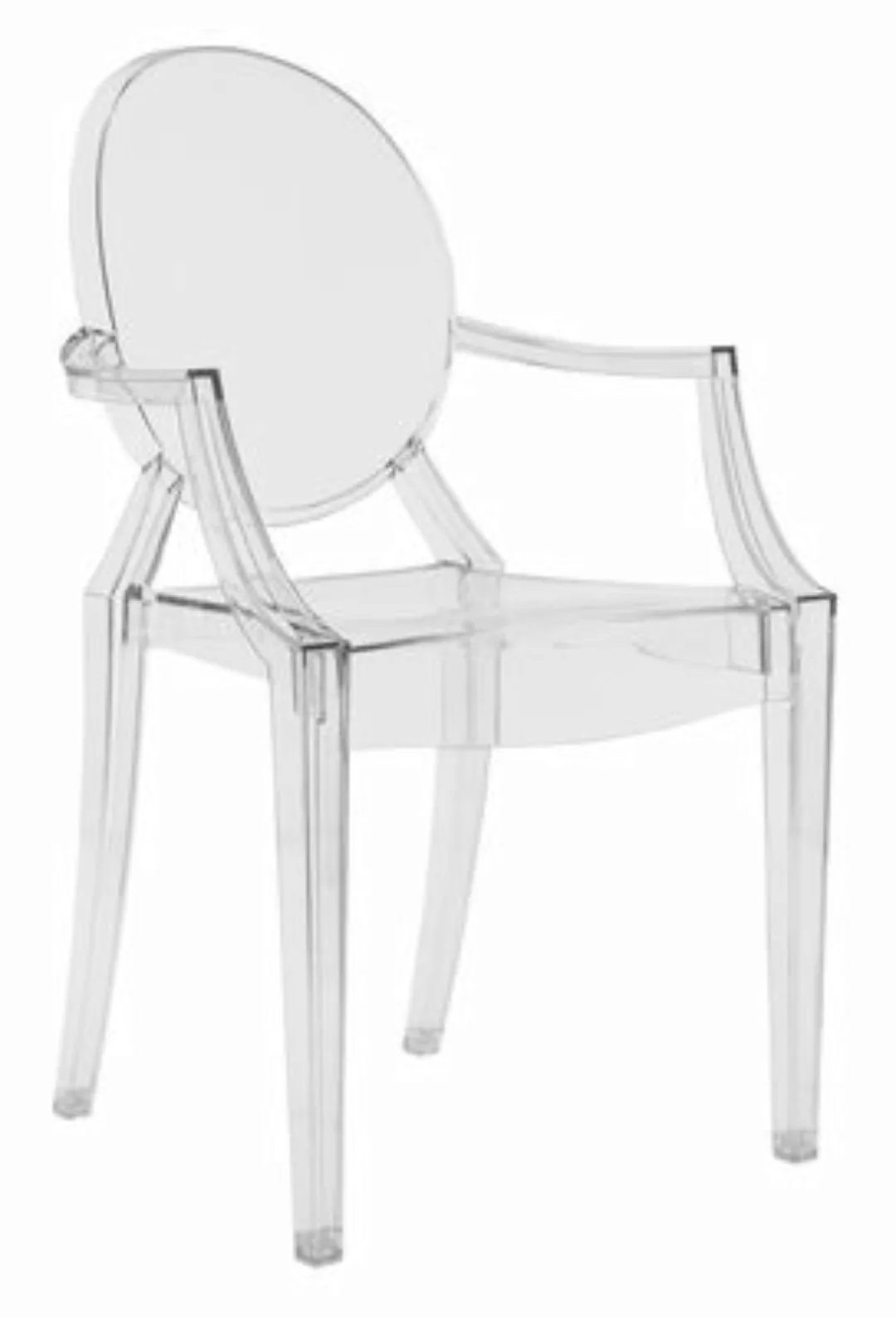 Stapelbarer Sessel Louis Ghost plastikmaterial transparent - Kartell - Tran günstig online kaufen