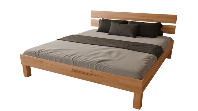 MeinMassivholz Massivholzbett PALMA (Kernbuche, als Einzelbett & Doppelbett günstig online kaufen