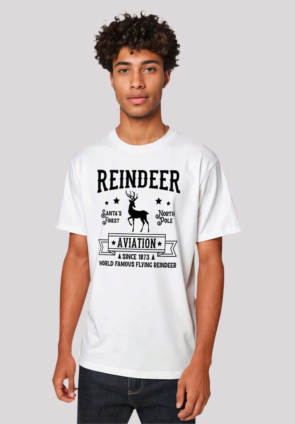 F4NT4STIC T-Shirt "Reindeer Aviation Retro Weihnachts Sign", Premium Qualit günstig online kaufen