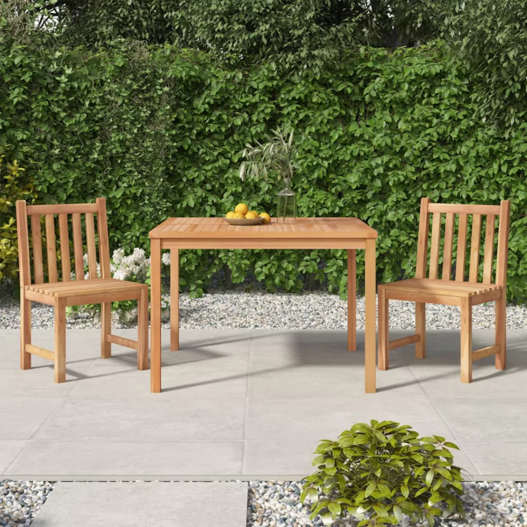 Vidaxl 3-tlg. Garten-essgruppe Massivholz Teak günstig online kaufen