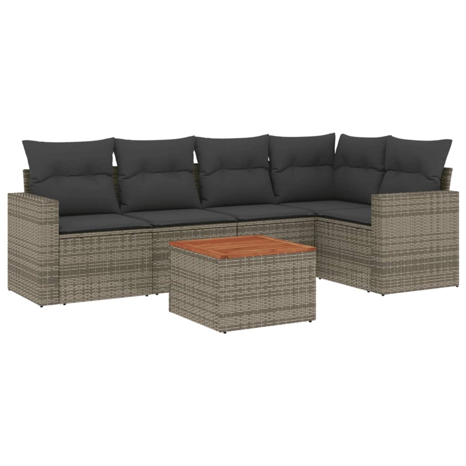 vidaXL 6-tlg Garten-Sofagarnitur mit Kissen Grau Poly Rattan Modell 31 günstig online kaufen