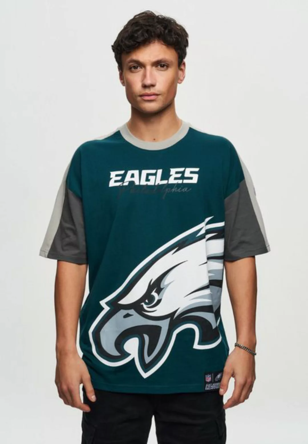 Recovered T-Shirt NFL Eagles Philadelphia Cut and Sew Midnight Oversized günstig online kaufen