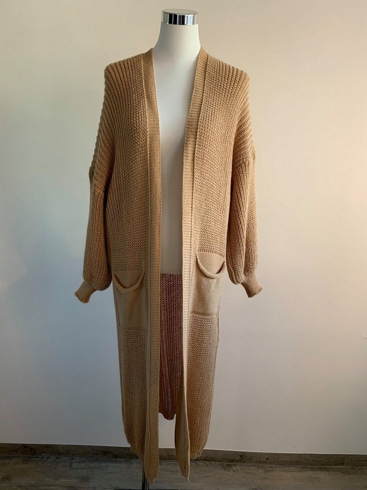 Lelü Fashion Strickjacke Timeless Elegance Longstrickcardigan Ballonärmeln günstig online kaufen