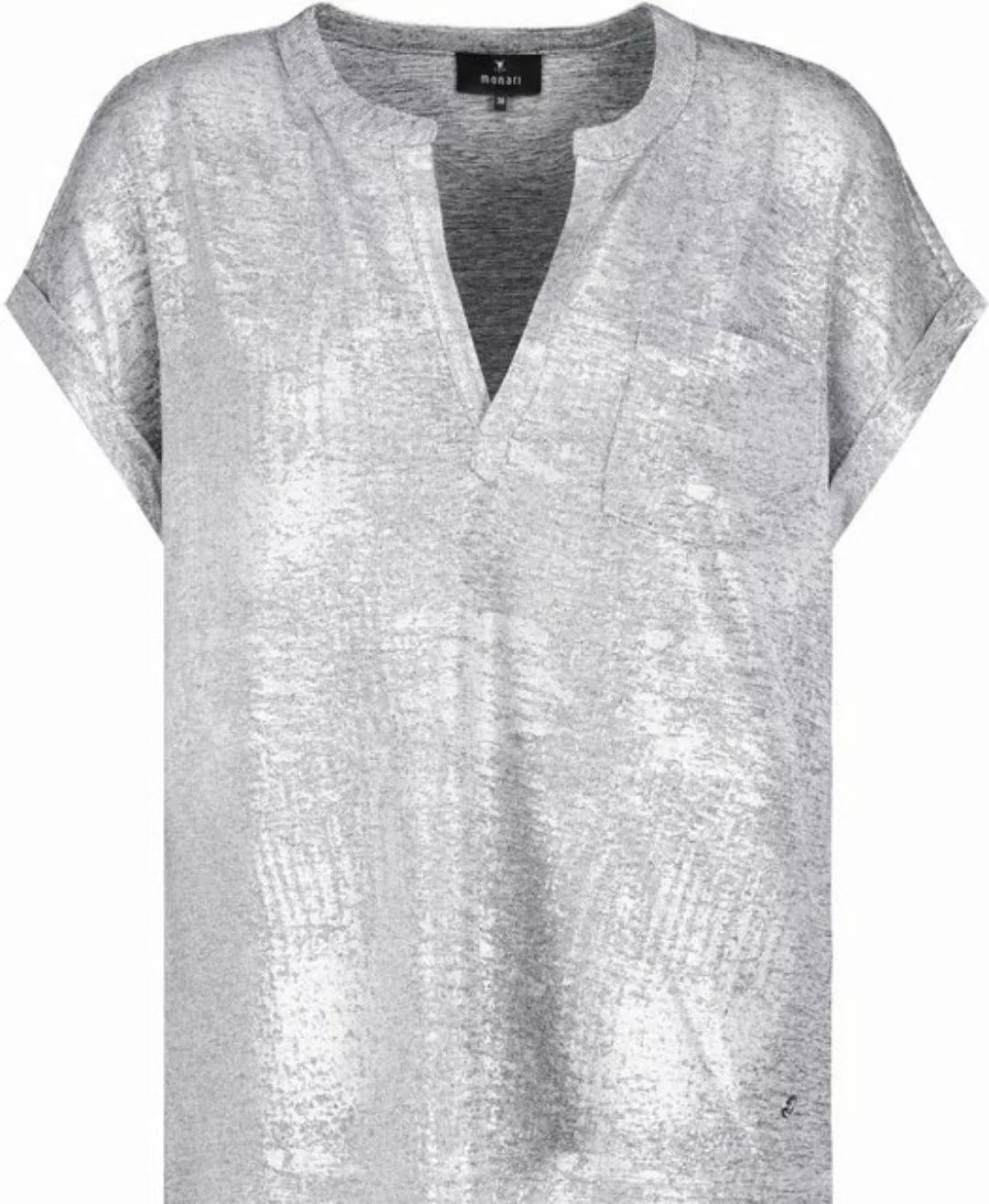Monari Kurzarmshirt 408251 silber grau melange günstig online kaufen