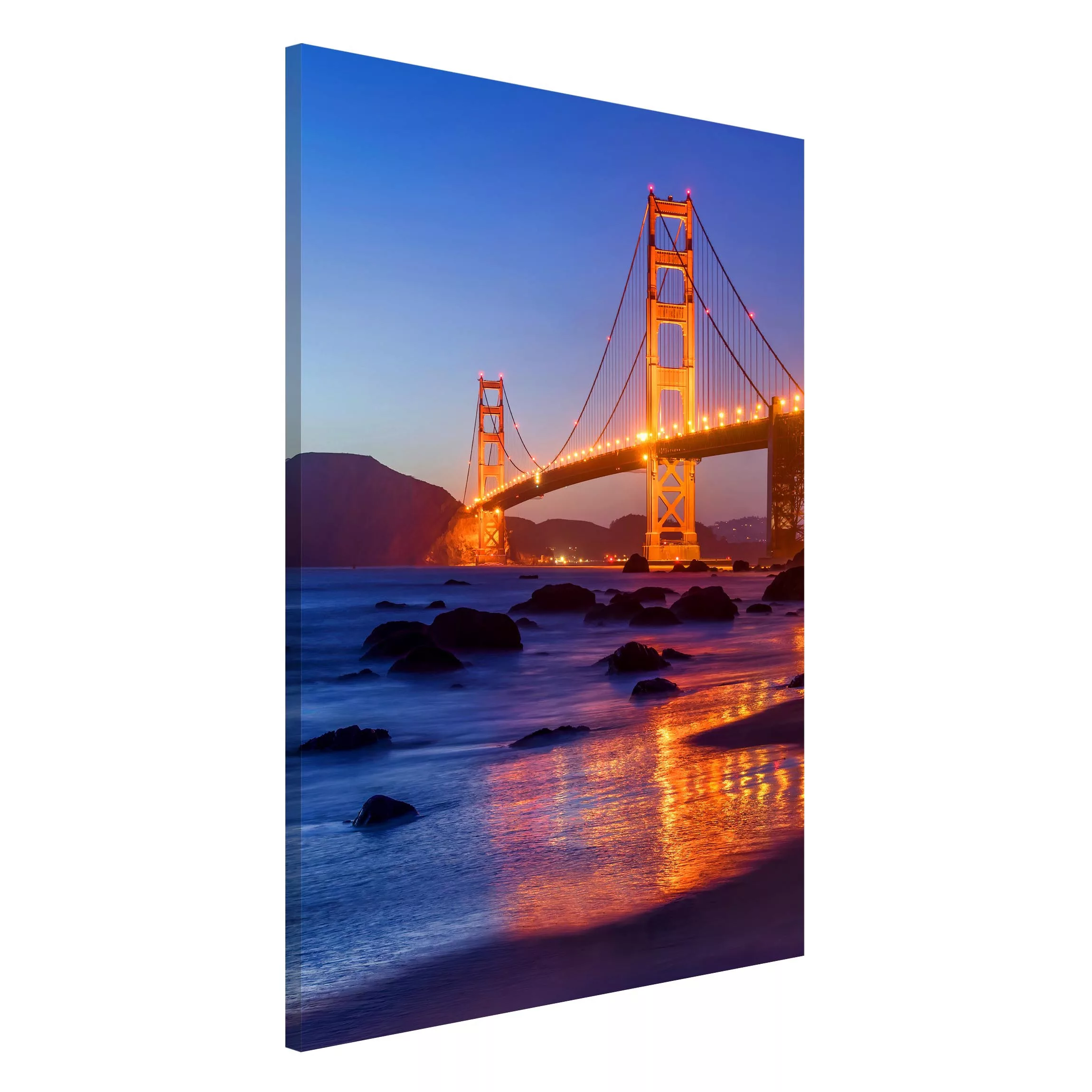 Magnettafel Golden Gate Bridge am Abend günstig online kaufen