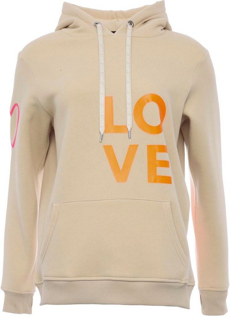 Zwillingsherz Kapuzensweatshirt mit Aufschrift "LOVE" in Neon günstig online kaufen