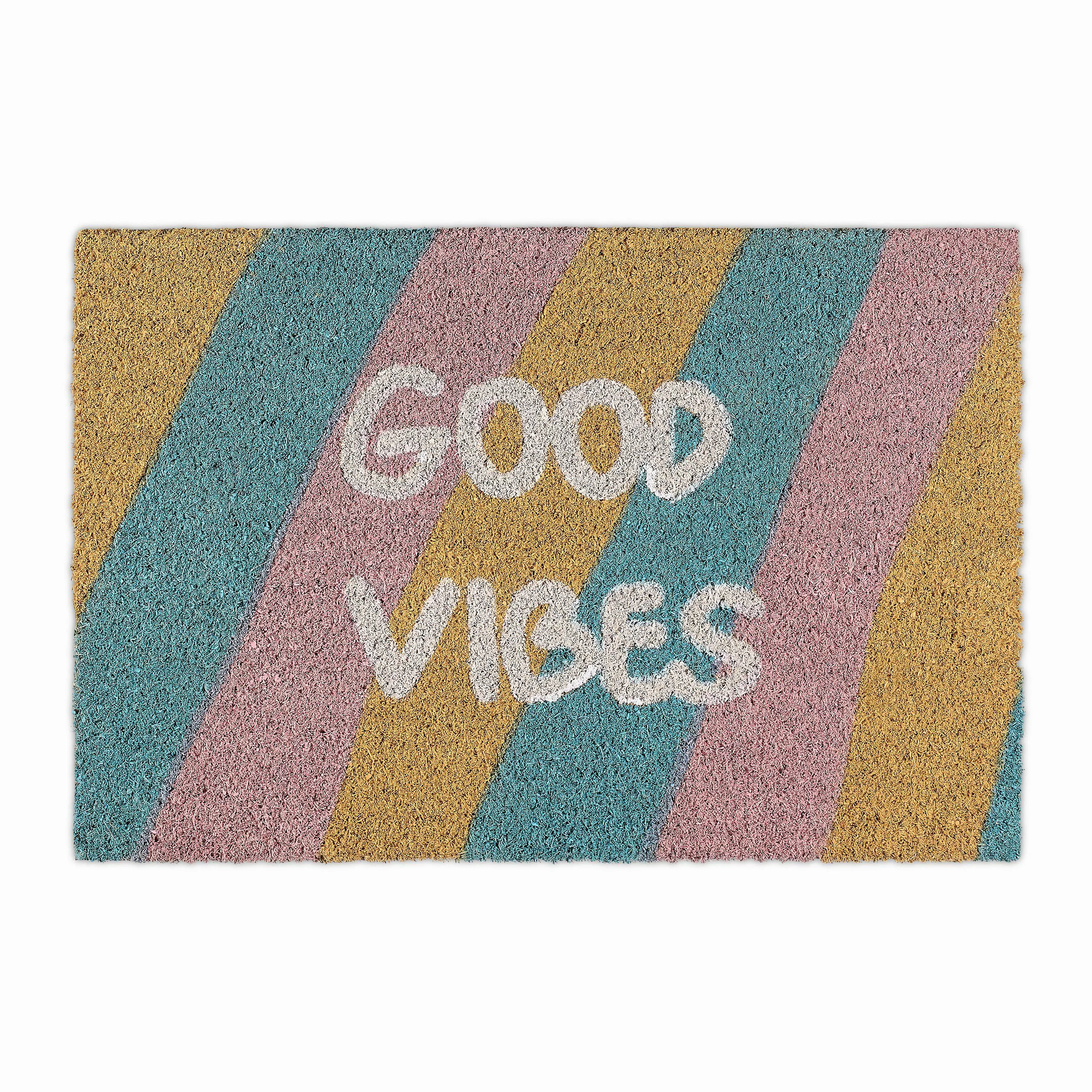relaxdays Fußmatte Kokos "Good Vibes", Höhe: günstig online kaufen
