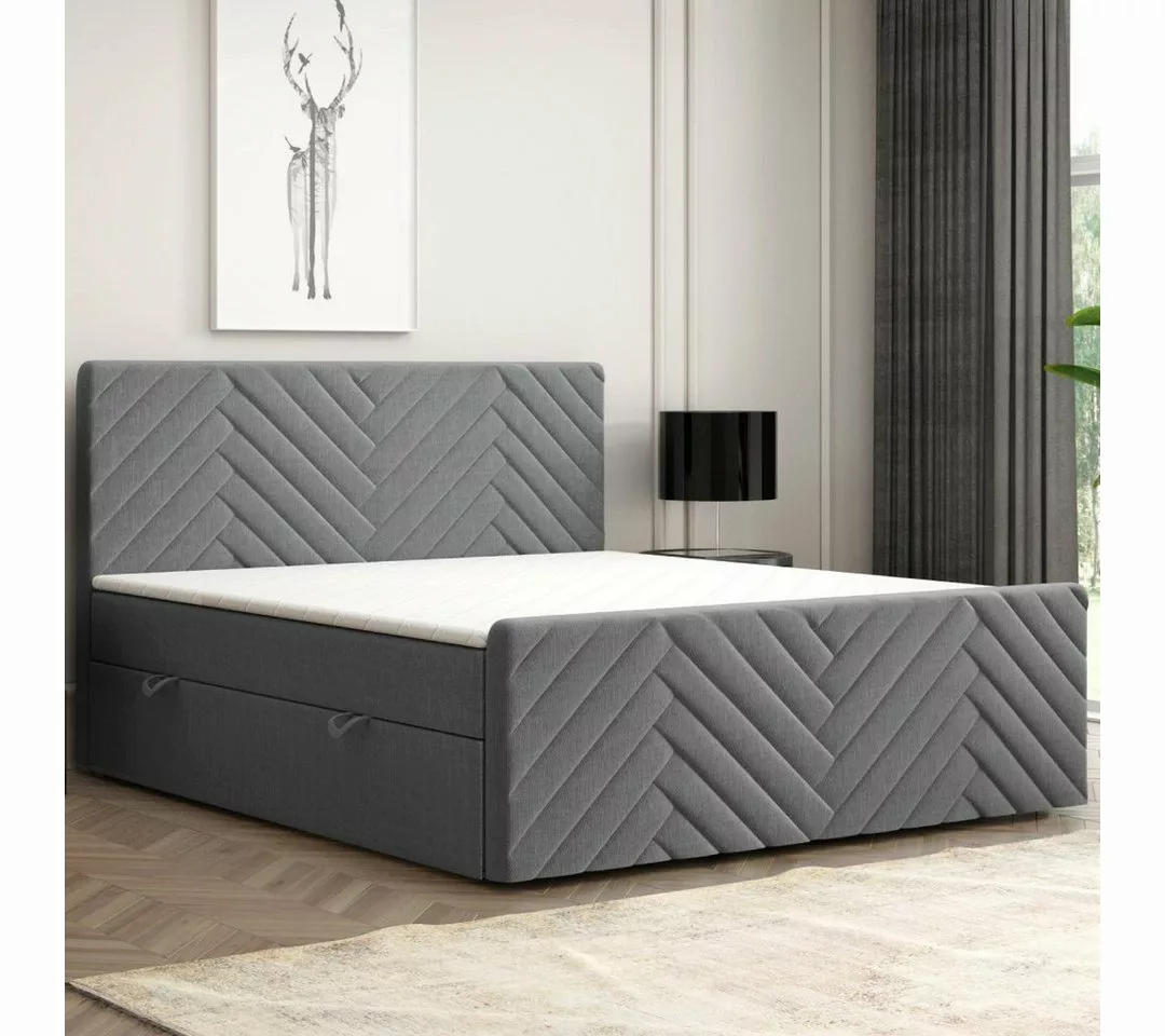 Möbel Punkt Boxspringbett Malibu Grau Anthrazit H3 (Set, 180x200cm), inkl. günstig online kaufen