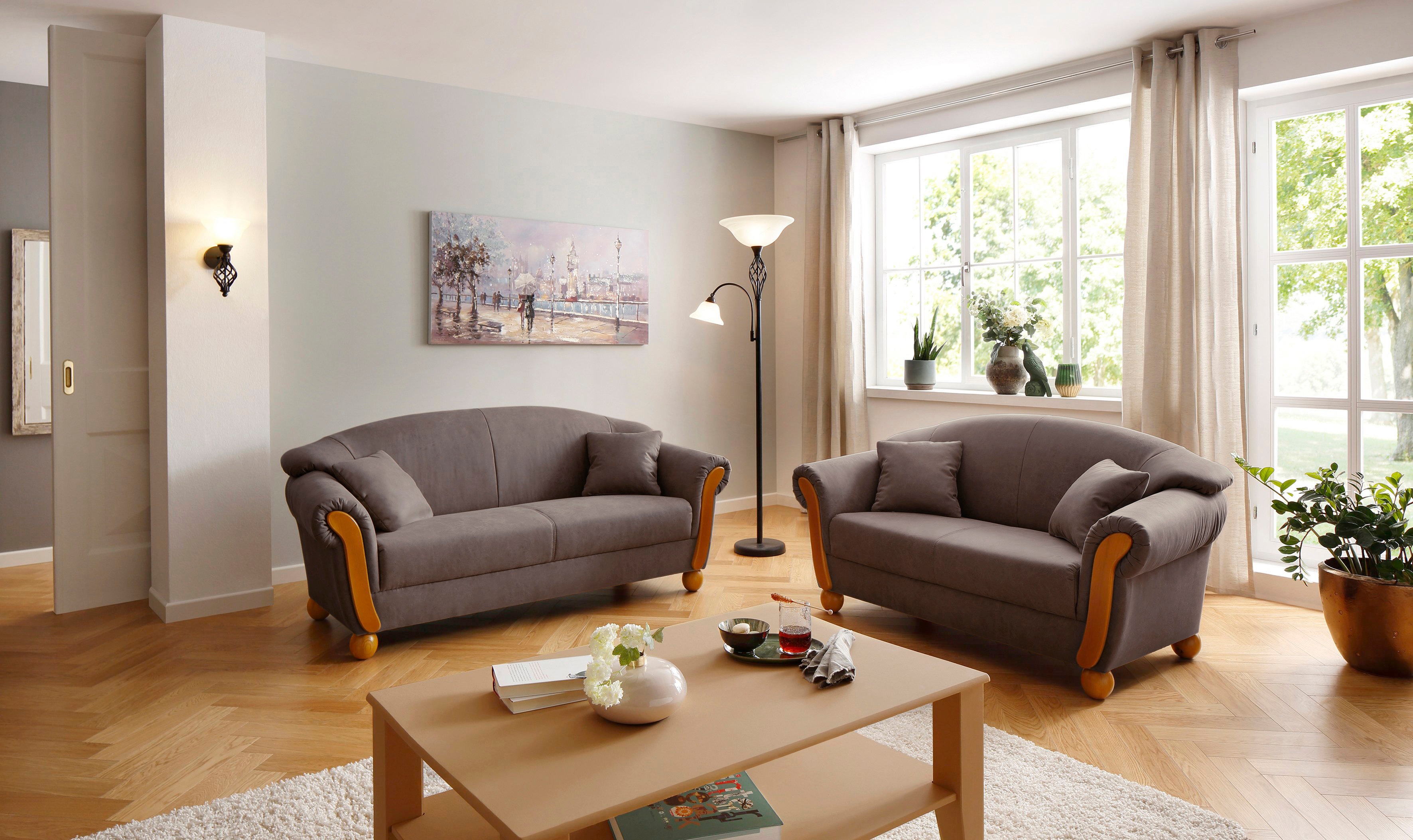 Home affaire 2-Sitzer "Milano Vintage", mit Federkern, Bezug in Lederoptik, günstig online kaufen