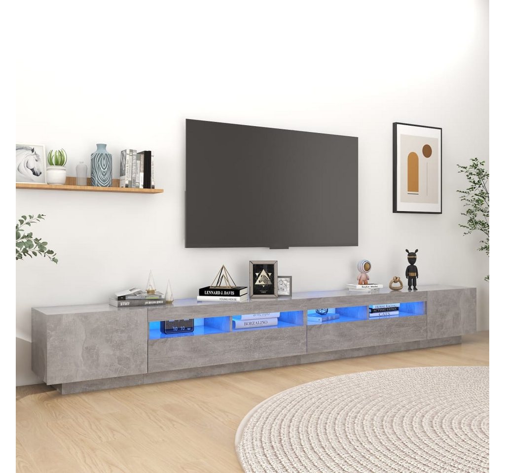 vidaXL TV-Schrank TV-Schrank mit LED Leuchten Betongrau 300x35x40 cm Lowboa günstig online kaufen