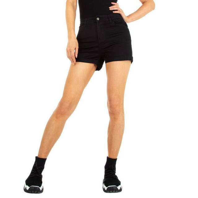 Ital-Design Shorts Damen Freizeit Stretch Freizeitshorts in Schwarz günstig online kaufen