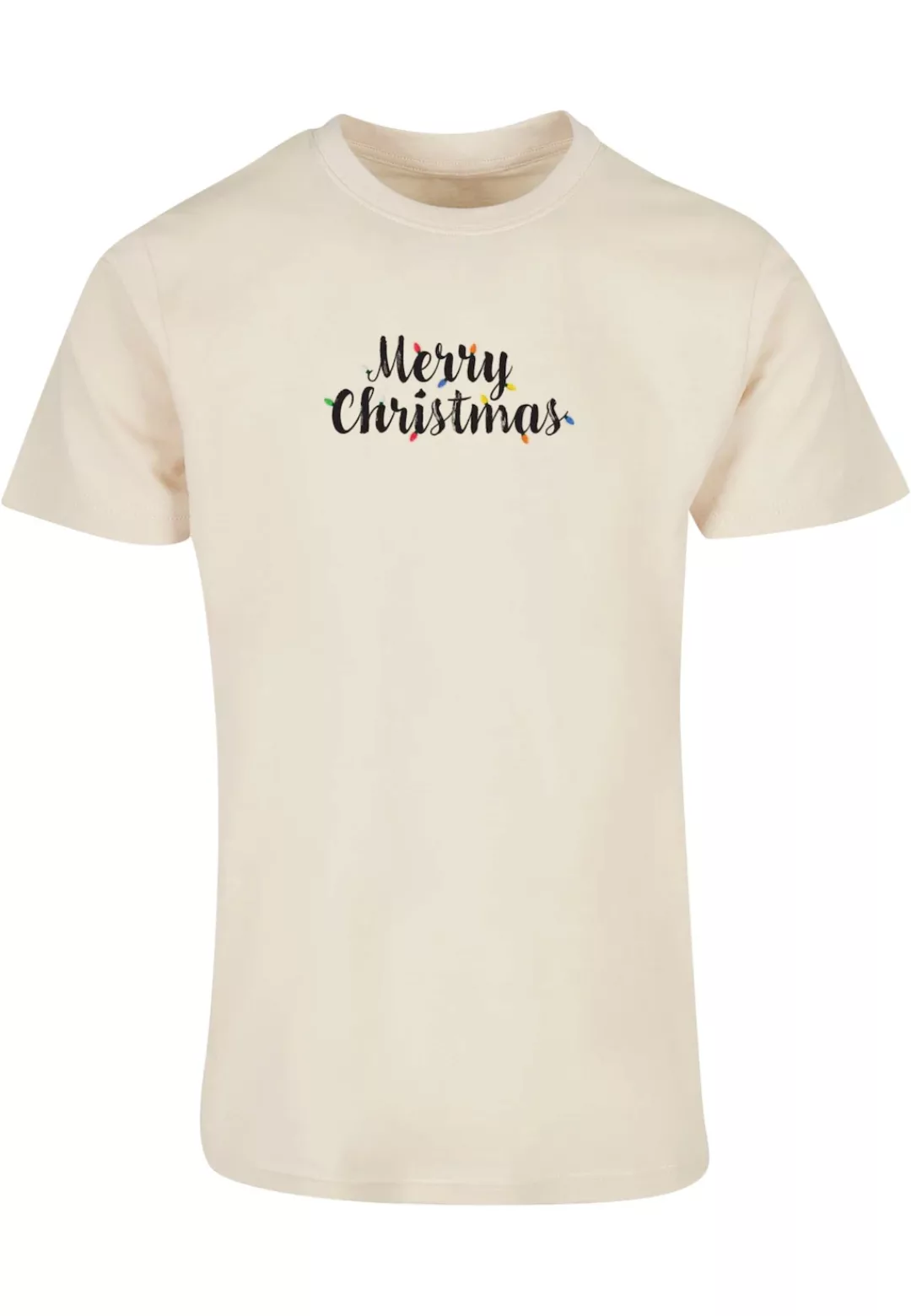 Merchcode T-Shirt "Merchcode Herren Merry Christmas Lights Basic Round Neck günstig online kaufen