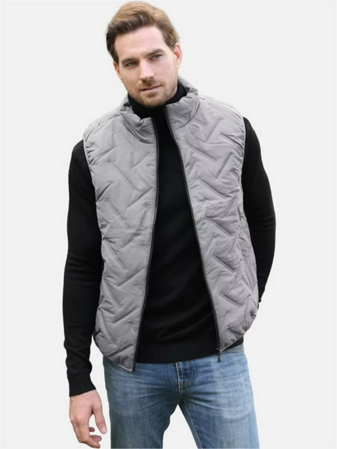 Allthemen Kurzweste Herren Winterweste mit Stehkragen Warm Outdoorweste Ärm günstig online kaufen