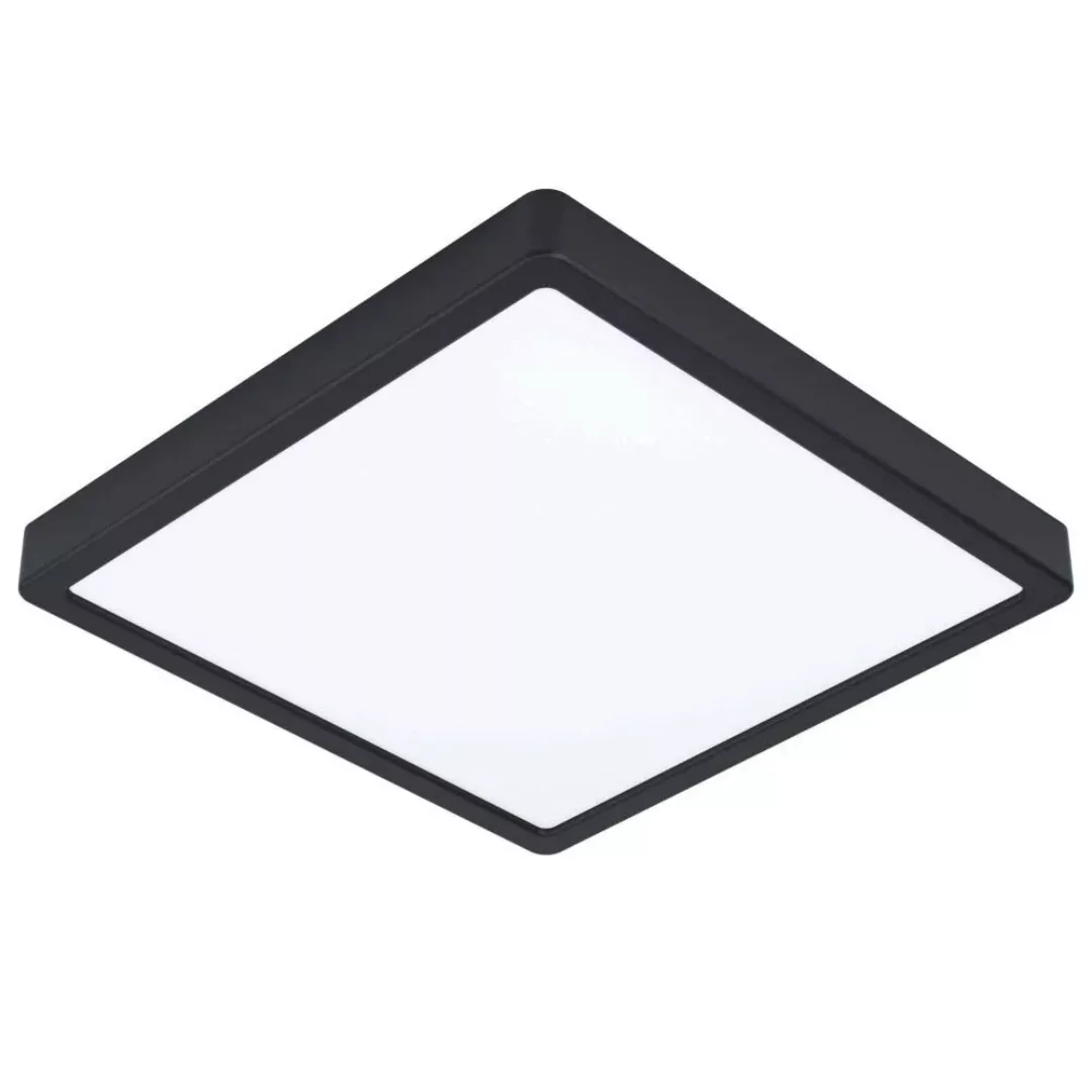 LED Deckenleuchte Fueva in Schwarz und Weiß 19,5W 2500lm IP44 eckig günstig online kaufen