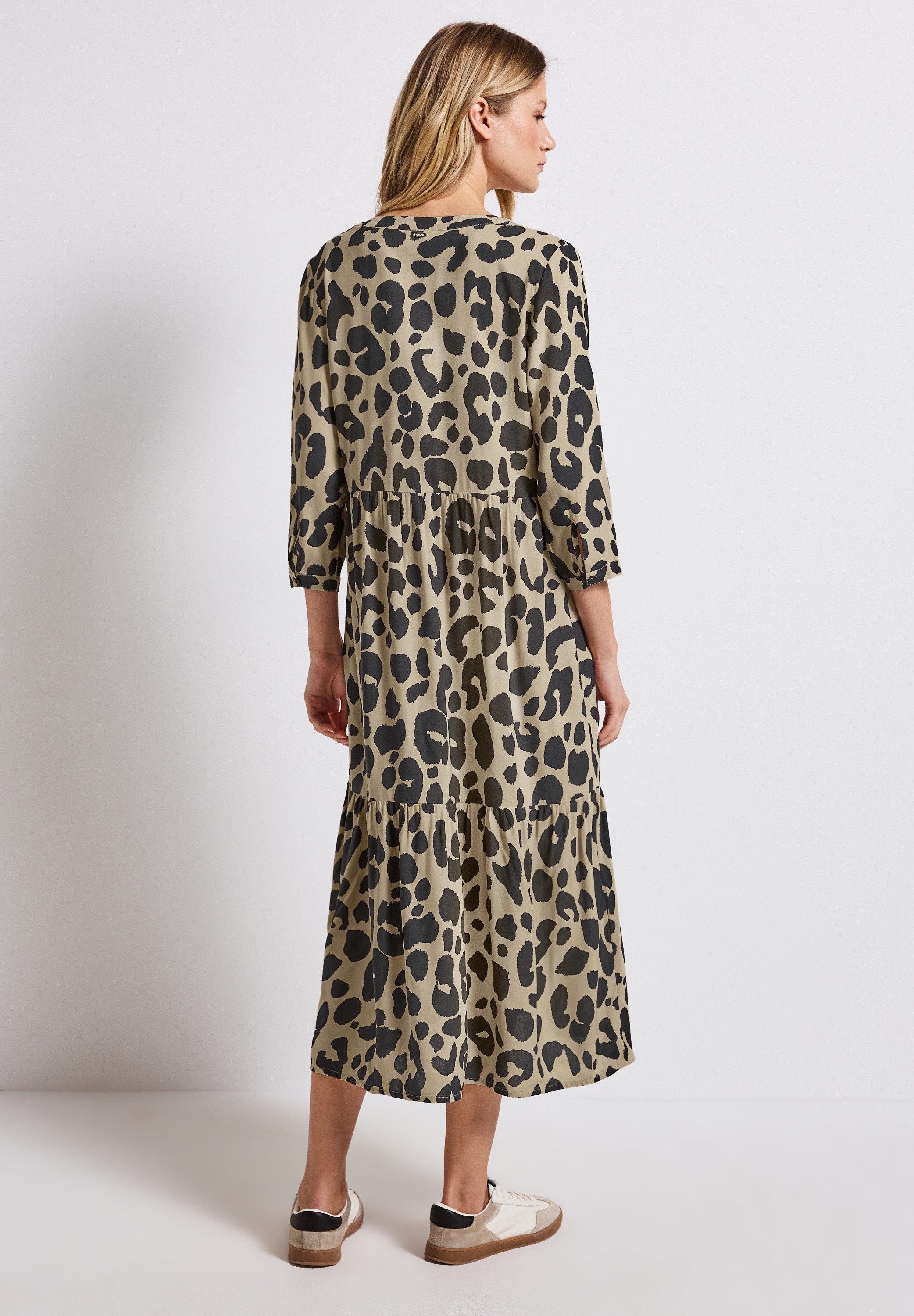 STREET ONE Volantkleid, Sommerkleid 3/4-Arm und mit Animal-Print günstig online kaufen