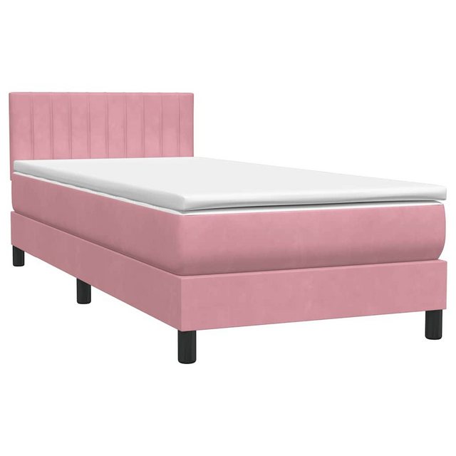 vidaXL Bett Boxspringbett mit Matratze Rosa 90x210 cm Samt günstig online kaufen