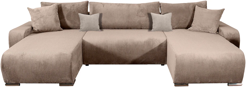 COLLECTION AB Wohnlandschaft "Paola U-Form", mit Schlaffunktion, Stauraum, günstig online kaufen