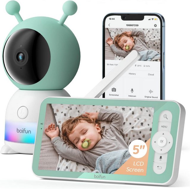 Boifun Babyphone 5 Zoll 2K 3MP Babyphone mit Kamera, WLAN Video Babyfone mi günstig online kaufen