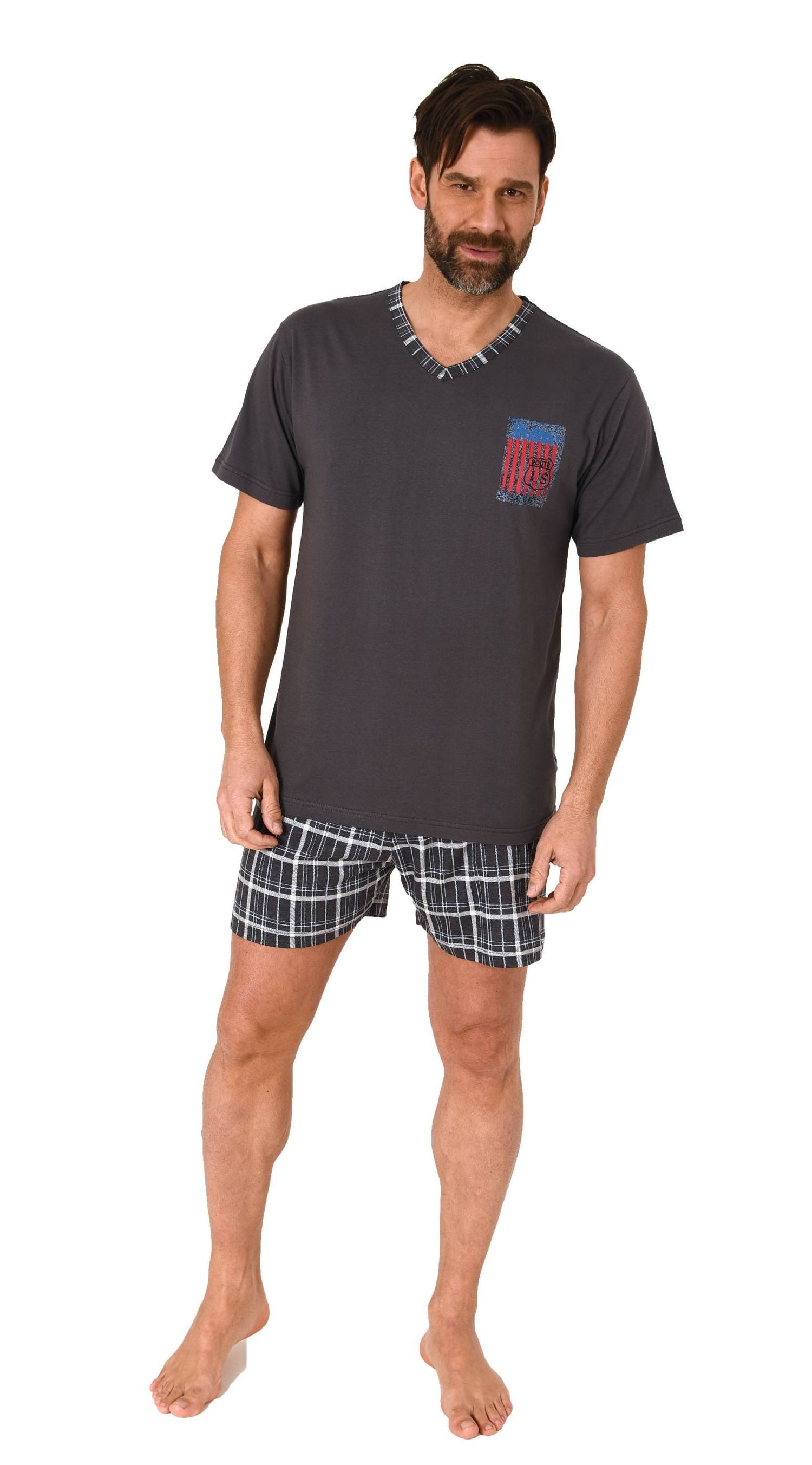 Normann Pyjama Normann Herren kurzarm Schlafanzug günstig online kaufen