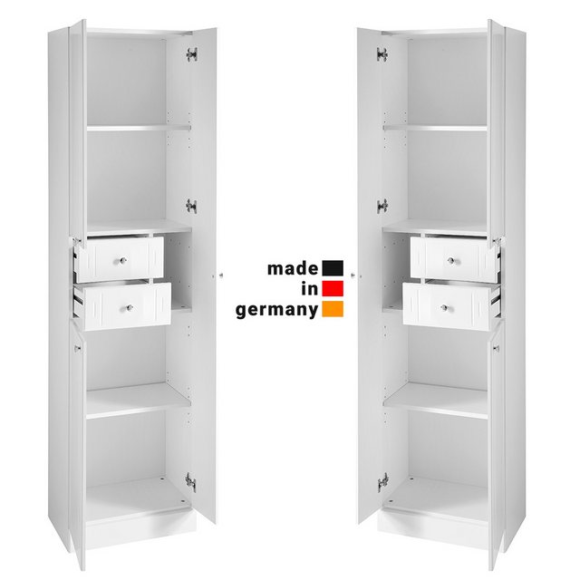 Lomadox Hochschrank NEMI-66 Bad in weiß mit weiß Hochglanz, B/H/T: ca. 50/1 günstig online kaufen