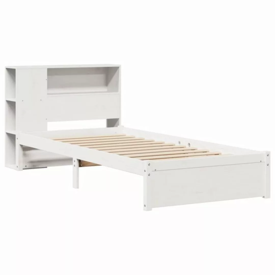 vidaXL Bett Massivholzbett mit Regal ohne Matratze Weiß 100x200 cm Kiefer günstig online kaufen