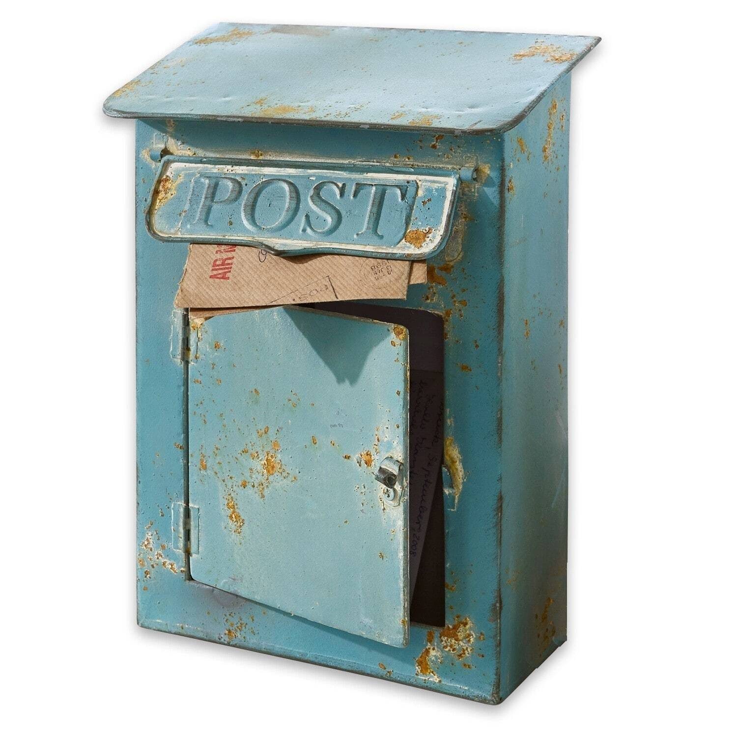 Mirabeau Organizer Deko-Briefkasten Boîte Postale antikblau günstig online kaufen