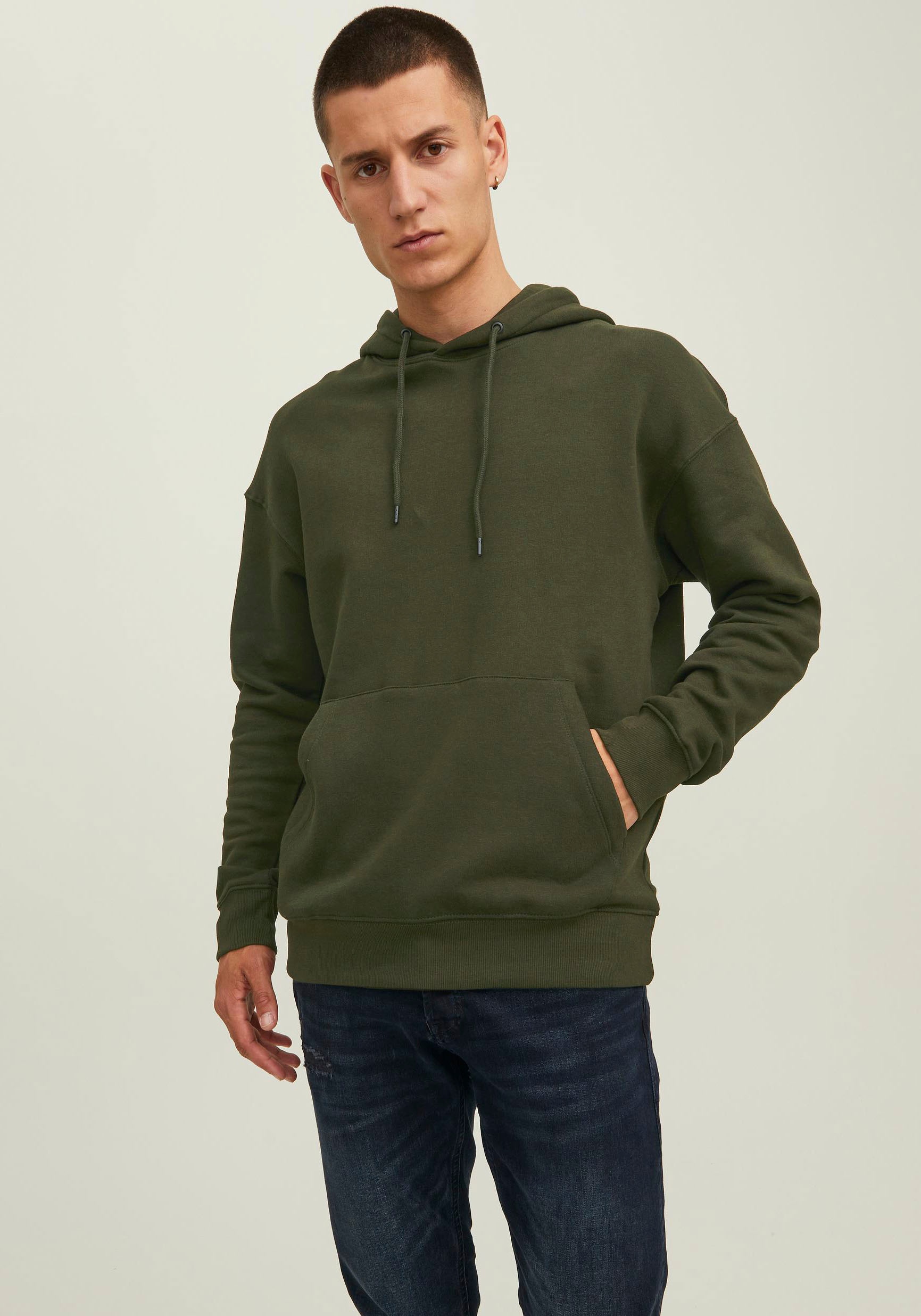 Jack & Jones Herren Hoodie Kapuzenpullover JJESTAR BASIC - Relaxed Fit günstig online kaufen