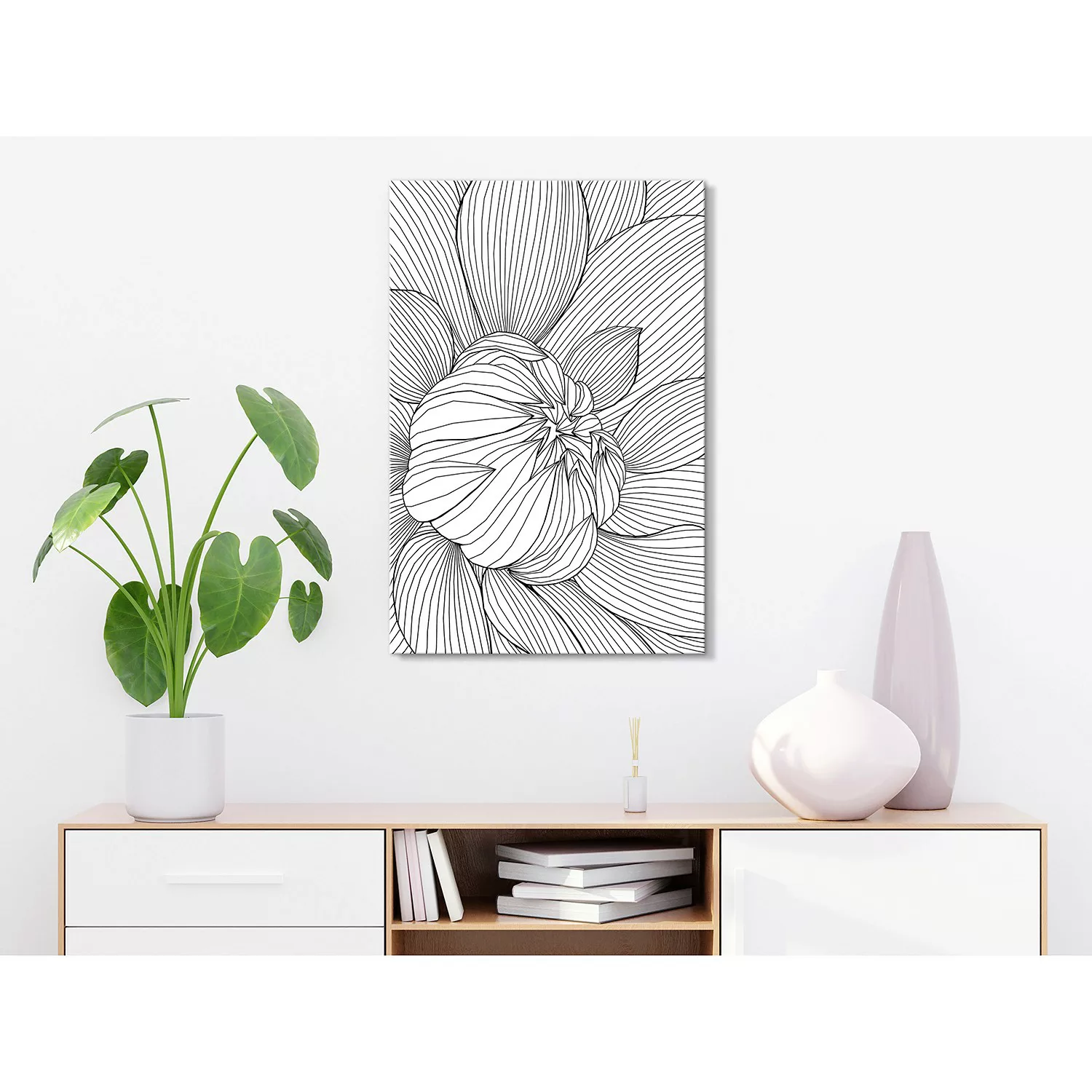 Wandbild - Flower Line (1 Part) Vertical günstig online kaufen