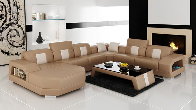 Xlmoebel Sofa Ledersofa Eckcouch Wohnlandschaft Eckcouch Eckgarnitur Design günstig online kaufen