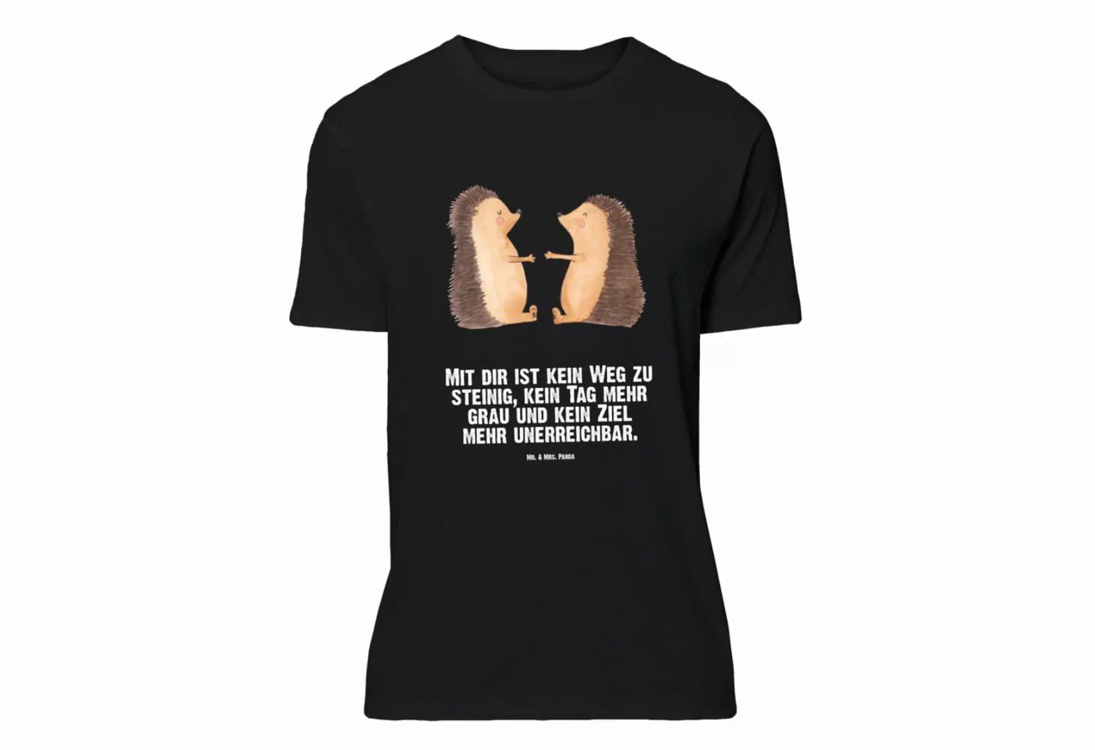 Mr. & Mrs. Panda T-Shirt Igel Liebe - Schwarz - Geschenk, Jahrestag, Liebes günstig online kaufen