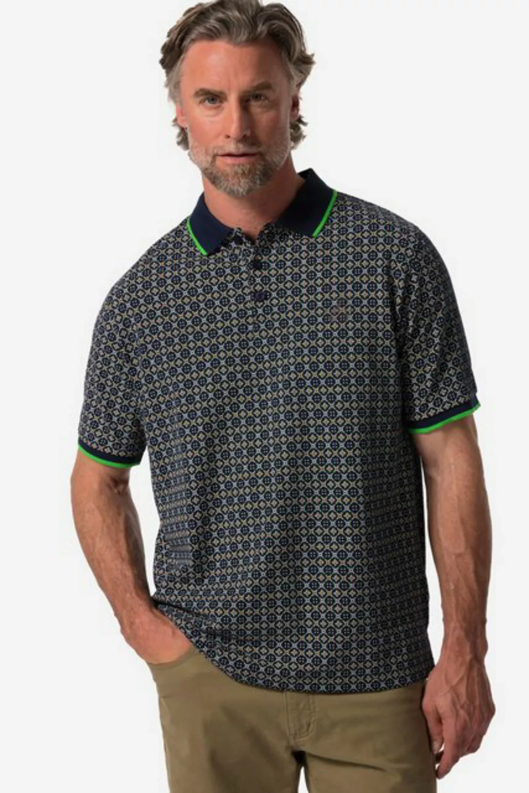 Boston Park Poloshirt Boston Park Poloshirt Halbarm Allover-Muster günstig online kaufen