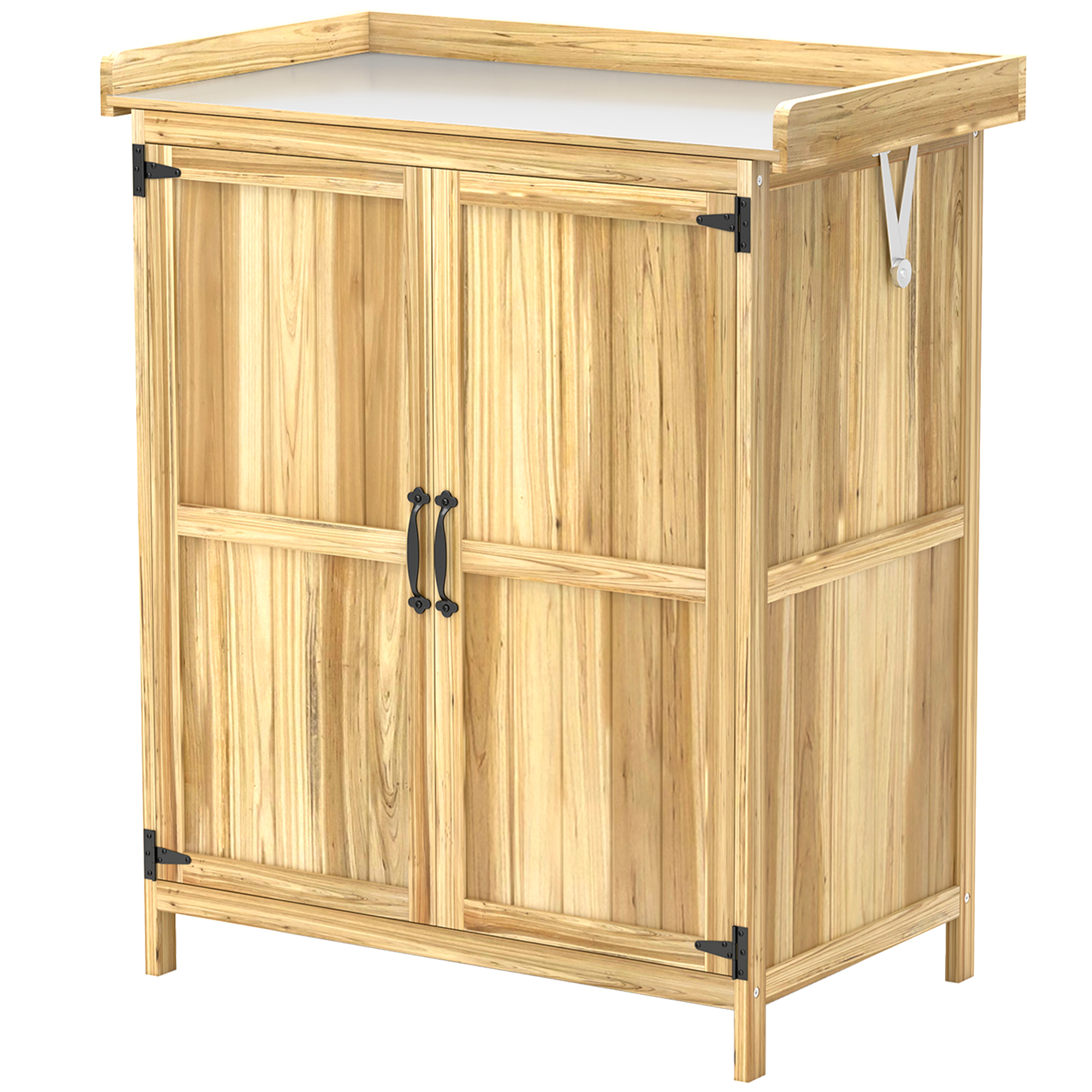 Outsunny Gartenschrank Holz, Geräteschuppen wetterfest 74x43x88cm, Geräteha günstig online kaufen