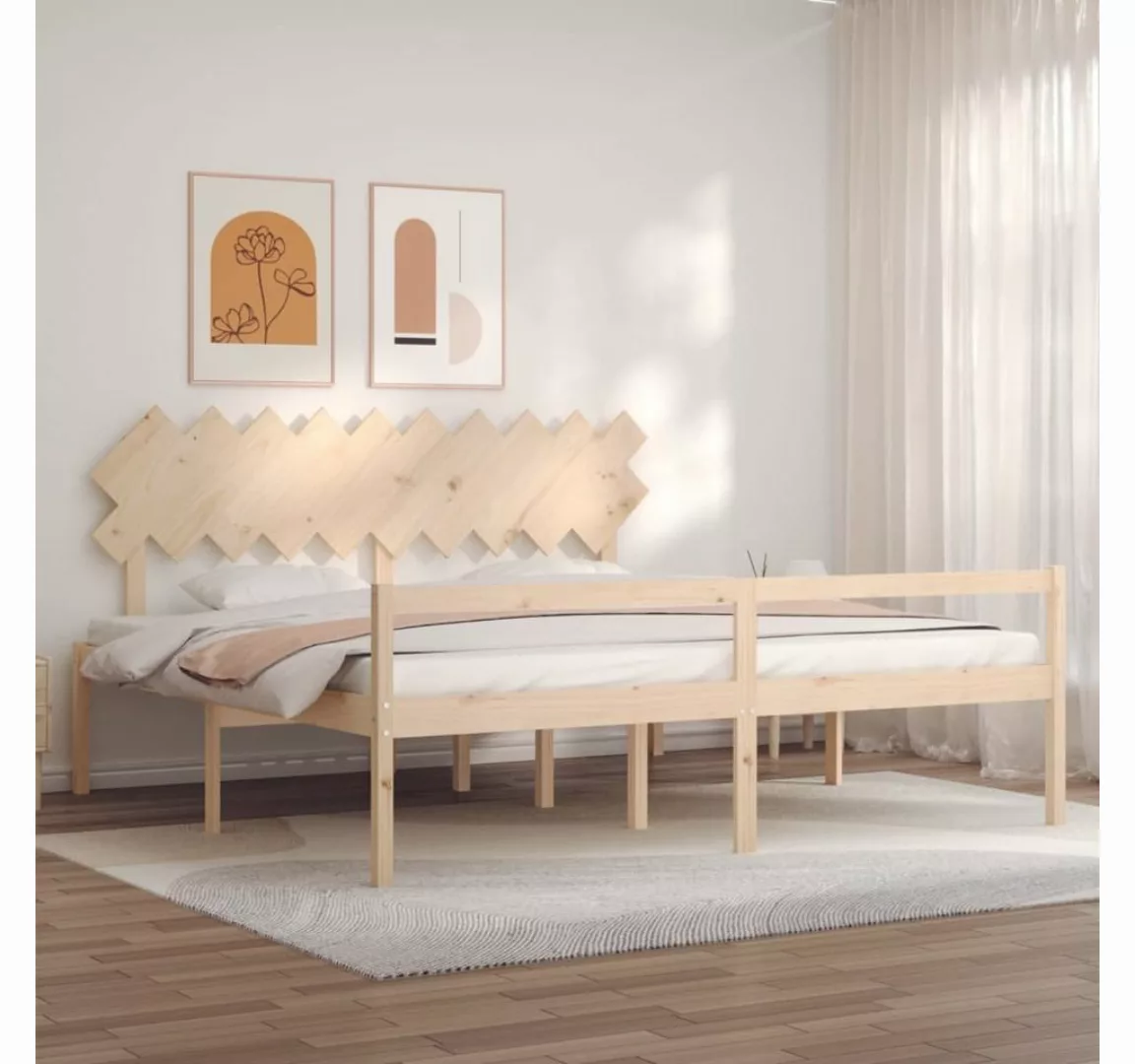 furnicato Bett Seniorenbett mit Kopfteil 200x200 cm Massivholz günstig online kaufen