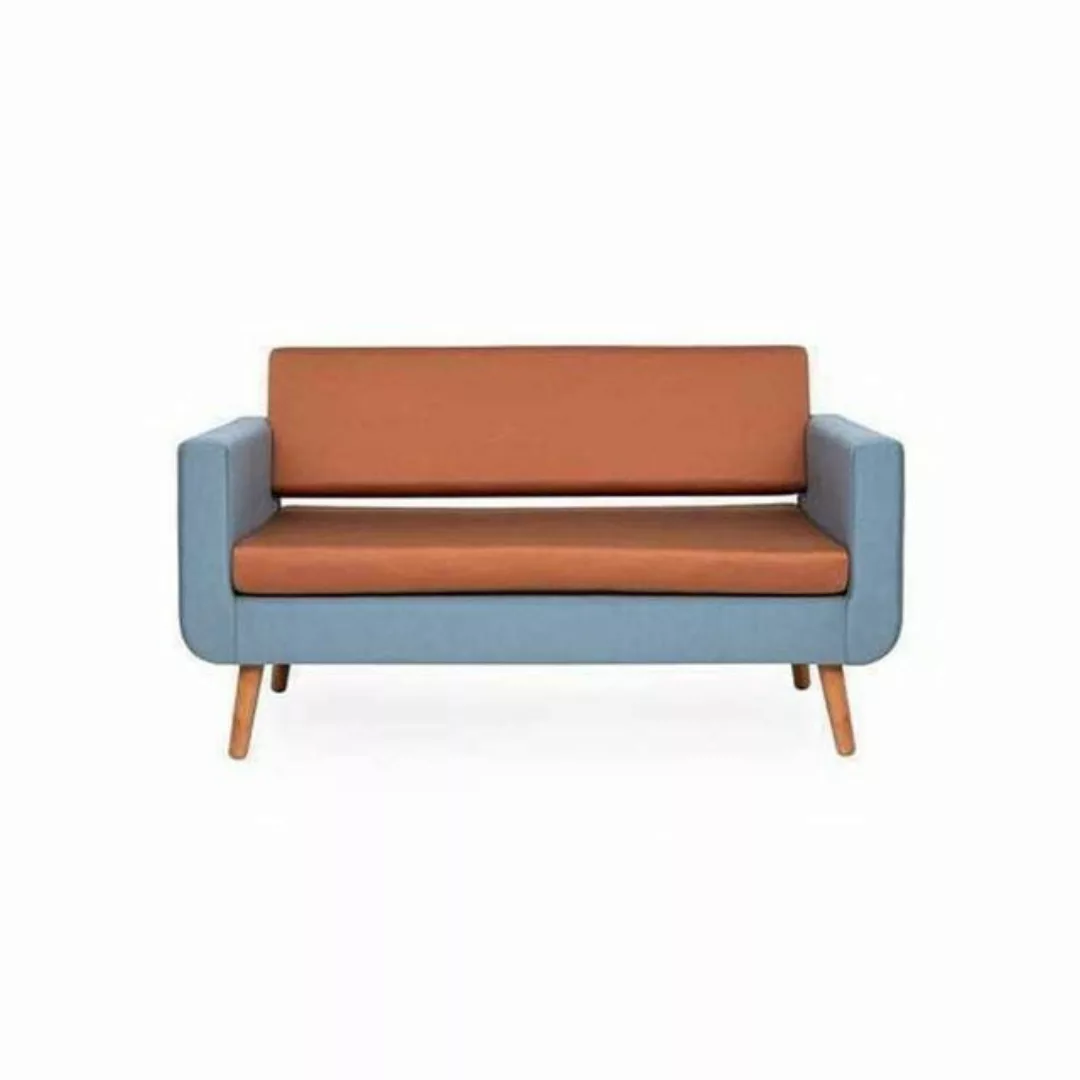 JVmoebel 2-Sitzer Grau-Oranges Sofa Luxus 2-Sitzer Designer Couch Wohnzimme günstig online kaufen