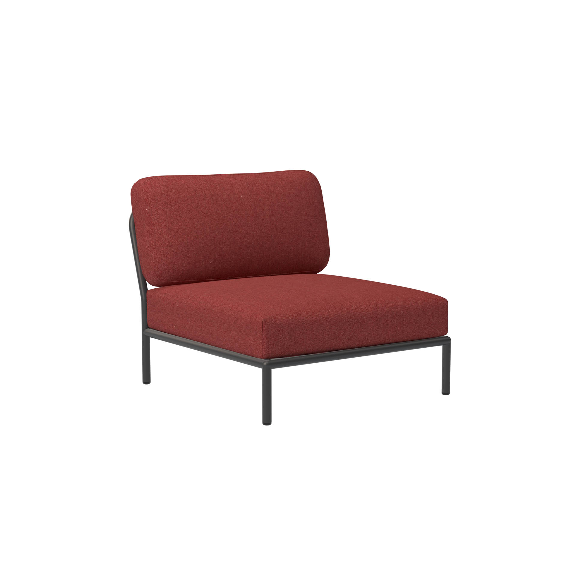 LEVEL Outdoor Sessel Lounge-Modul 1 Dunkelgrau Scharlachrot günstig online kaufen