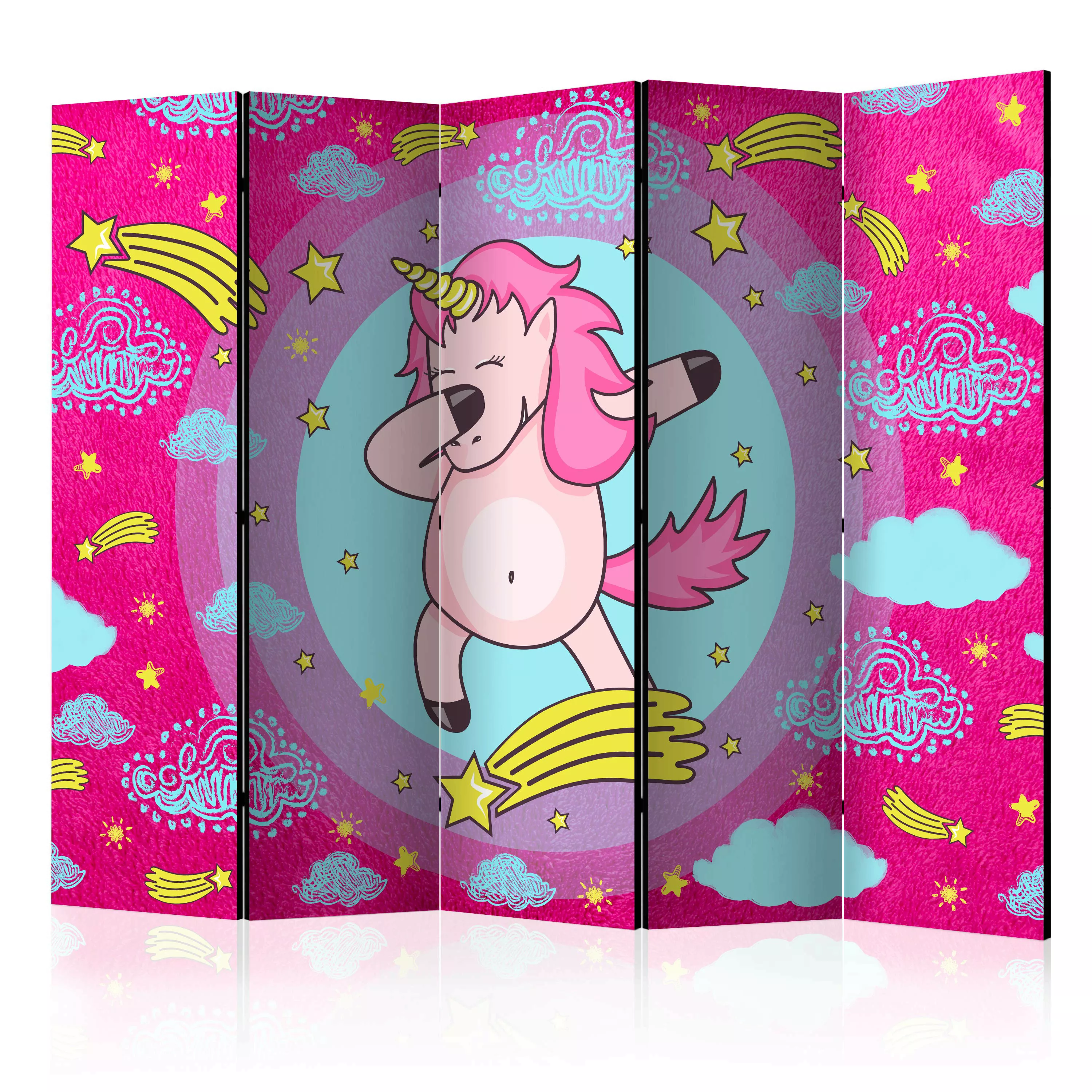 5-teiliges Paravent - Dancing Unicorn Ii [room Dividers] günstig online kaufen